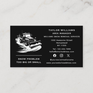 Social Media Sneeuwverwijderingsdiensten Snowplow  Visitekaartje