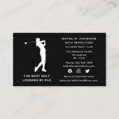 Social Media Sport Coach Vrouw Golf Instructor Visitekaartje (Voorkant)
