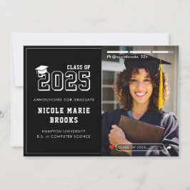 Social Media Story Foto Zwart Afstuderen Aankondiging