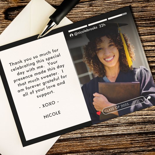 Social Media Story Post Foto Afstuderen Bedankkaart