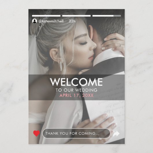 Social Media Story Post Fotobruiloft Programmakaart (Voorkant)