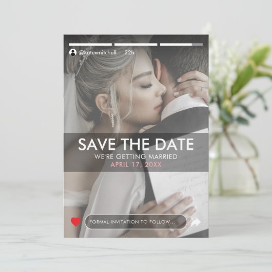 Social Media Story Post Fotobruiloft Save The Date (Staand voorkant)