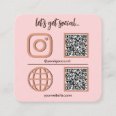 Social Media teken met QR code schattig Vierkante Visitekaartje (Voorkant)