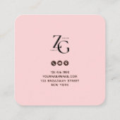 Social Media teken met QR code schattig Vierkante Visitekaartje (Achterkant)