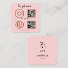 Social Media teken met QR code schattig Vierkante Visitekaartje
