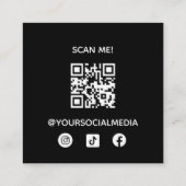 Social Media Toevoegen Logo QR Code Trendy Hologra Vierkante Visitekaartje (Achterkant)