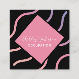 Social Media Toevoegen Logo QR Code Trendy Hologra Vierkante Visitekaartje