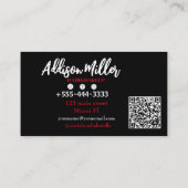 Social Media, Trendy Make-up Artiest QR-code Visitekaartje (Achterkant)