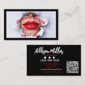 Social Media, Trendy Make-up Artiest QR-code Visitekaartje (Voorkant / Achterkant)
