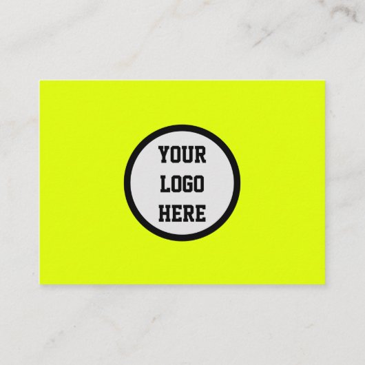 Social media Trendy Neon Modern Fluorescerend Geel Visitekaartje (Achterkant)