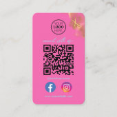 Social Media Verbind met ons QR code gouden schaar Visitekaartje (Voorkant)