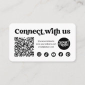 Social Media Verbind met ons QR Code Wit Visitekaartje (Voorkant)