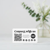Social Media Verbind met ons QR Code Wit Visitekaartje (Staand voorkant)