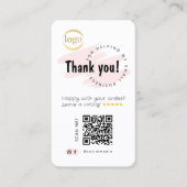 Social Media Voeg QR-code en Logo toe Dank u Visitekaartje (Voorkant)