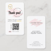 Social Media Voeg QR-code en Logo toe Dank u Visitekaartje (Voorkant / Achterkant)