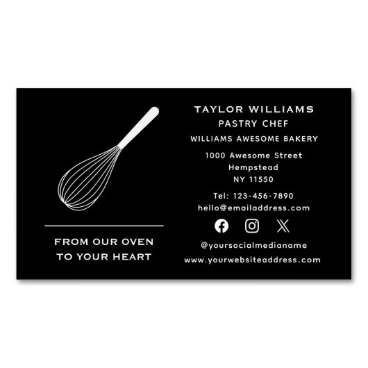 Social Media Whisky Bakker Bakkerij Bakkerij Cater Magnetisch Visitekaartje (Voorkant)