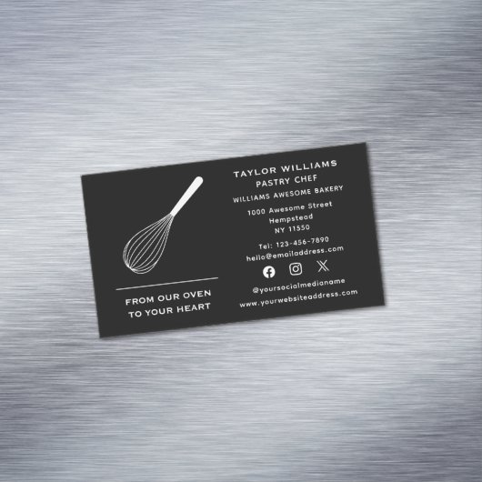 Social Media Whisky Bakker Bakkerij Bakkerij Cater Magnetisch Visitekaartje (Voorbeeld)