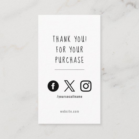 Social media, zwart-wit order insert Kaart (Voorkant)