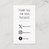 Social media, zwart-wit order insert Kaart. Informatiekaartje (Voorkant)