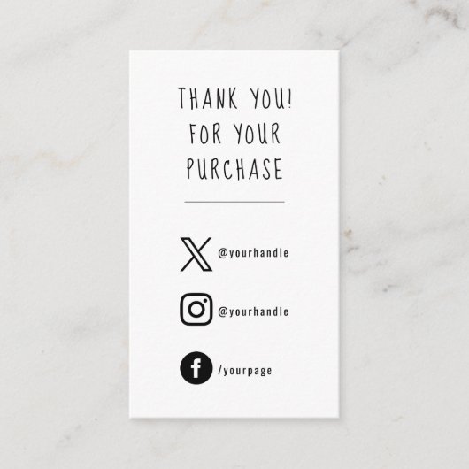 Social media, zwart-wit order insert Kaart. Informatiekaartje (Voorkant)