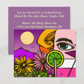 Social Meet-up Invitation Cocktail party Cruise Kaart (Voorkant / Achterkant)