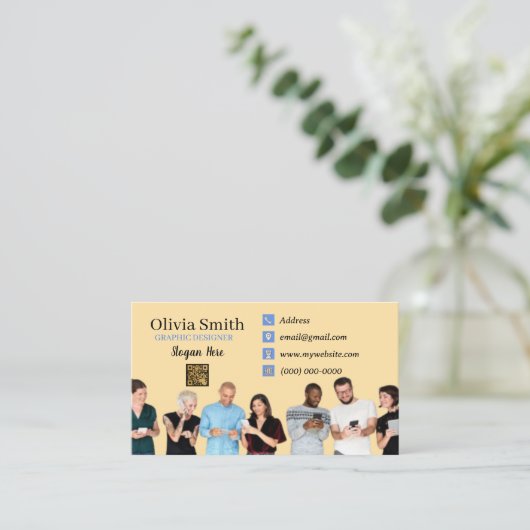 Social Networking QR Code Visitekaartjes van 100 (Staand voorkant)