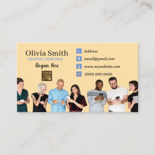 Social Networking QR Code Visitekaartjes van 100 (Voorkant)