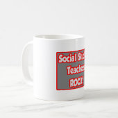 Social Studies leraren Rock! Koffiemok (Voorkant links)