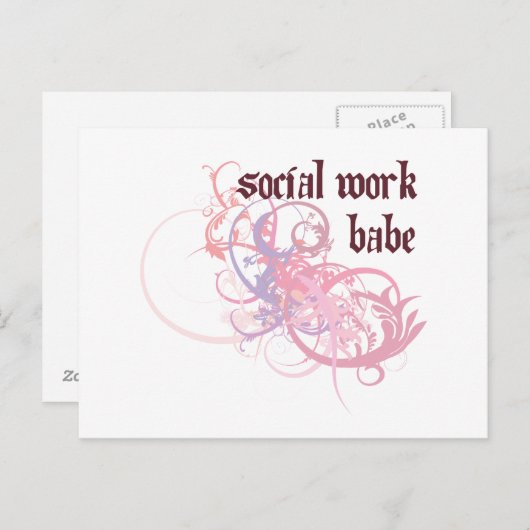 Social Work Babe Briefkaart (Voorkant / Achterkant)