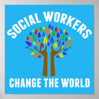 Social Work Inspirational Quote Beautiful Blue
