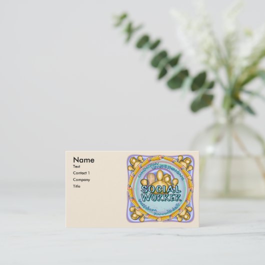 Social Worker aangepaste visitekaartjes (Staand voorkant)