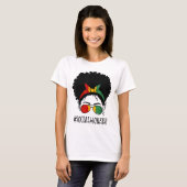 Social Worker African Women Messine Bun Black Hist T-shirt (Voorkant volledig)