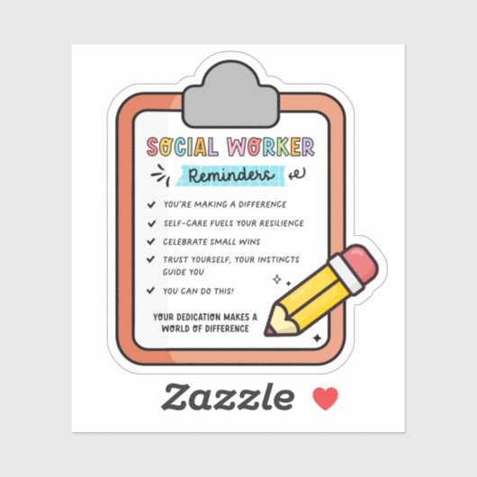 Social Worker Afstuderen Appreciation Gift MSW Sticker (Vel)