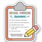 Social Worker Afstuderen Appreciation Gift MSW Sticker (Voorkant)