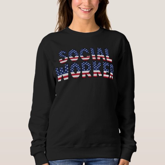 Social Worker American USA Flag Trui (Voorkant)