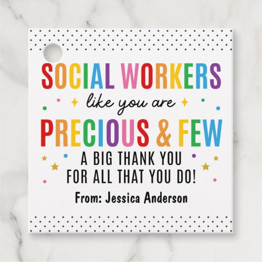 Social Worker Appreciation Tag Thank You Label (Voorkant)
