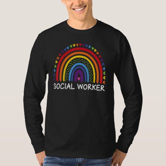 Social Worker Boho Rainbow Back To School Apprecia T-shirt (Voorkant)