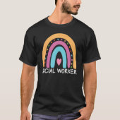 Social Worker Boho Rainbow Back To School Apprecia T-shirt (Voorkant)