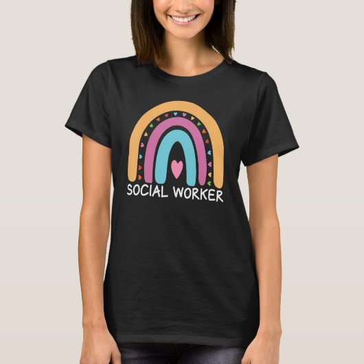 Social Worker Boho Rainbow Back To School Apprecia T-shirt (Voorkant)