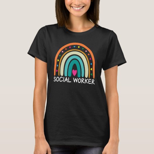 Social Worker Boho Rainbow Back To School Apprecia T-shirt (Voorkant)