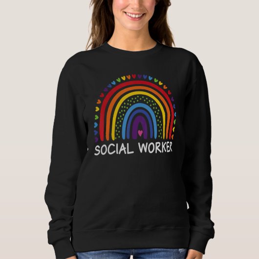 Social Worker Boho Rainbow Back To School Apprecia Trui (Voorkant)