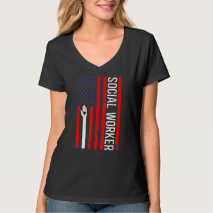 Social Worker Flag Sociaal Werk Maand LMSW Appreci T-shirt
