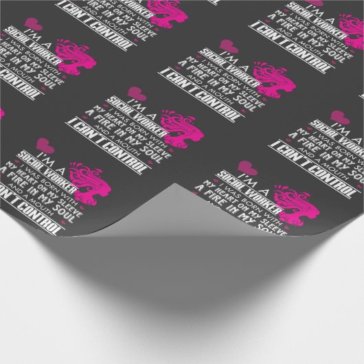 Social Worker Girl Cadeaupapier (Hoek)