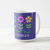 "Social Worker," Graphic Spring Flowers Koffiemok (Voorkant rechts)