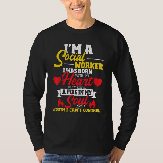 Social Worker Heart On My Sleeve   Caseworker Soci T-shirt (Voorkant)