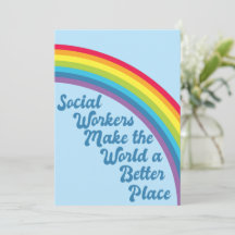 Social Worker Inspirerend Quote Rainbow Blue