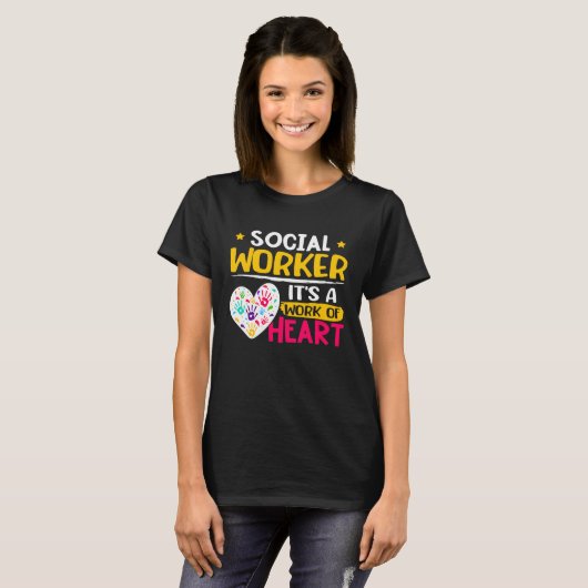 Social Worker  It's A Work Of Heart  1 T-shirt (Voorkant volledig)