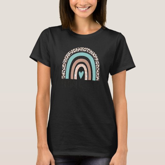 Social Worker Leopard Rainbow Social Work Apprecia T-shirt (Voorkant)