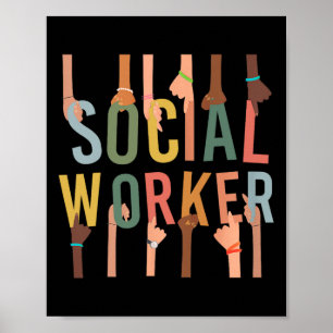 Social Worker Life Funny Maatschappelijk Werk Maan Poster