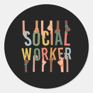 Social Worker Life Funny Maatschappelijk Werk Maan Ronde Sticker